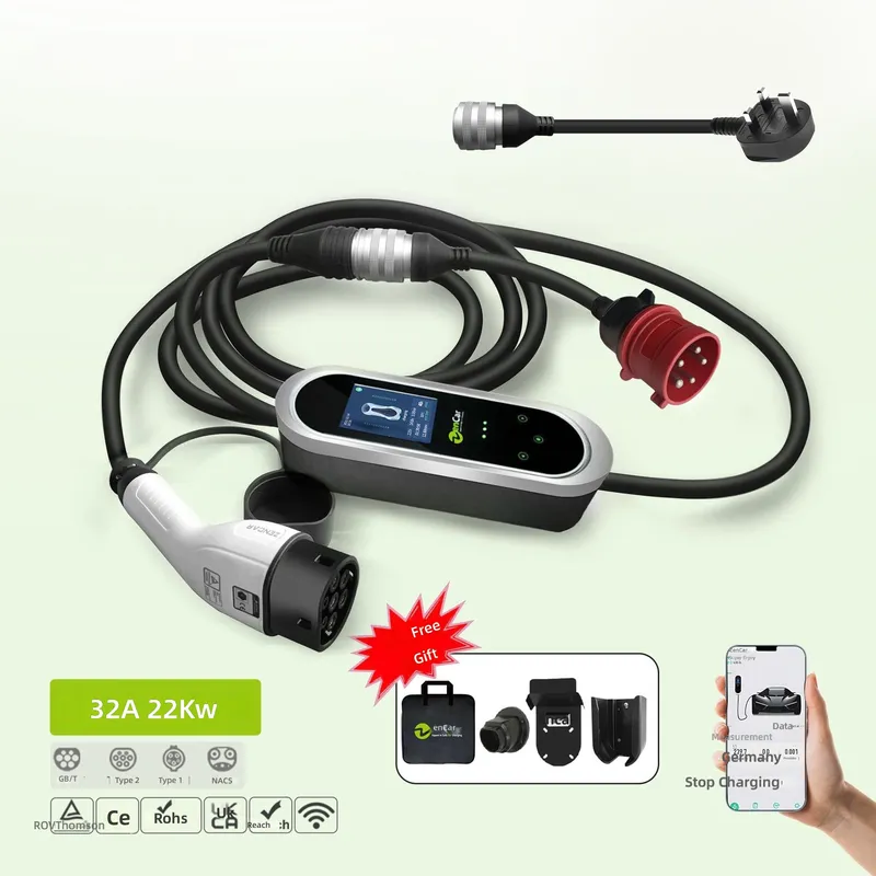 เครื่องชาร์จรถยนต์ไฟฟ้าแบบพกพา - Ev Charger Type 2 22Kw 32A 3 Phase บทวิจารณ์และราคา