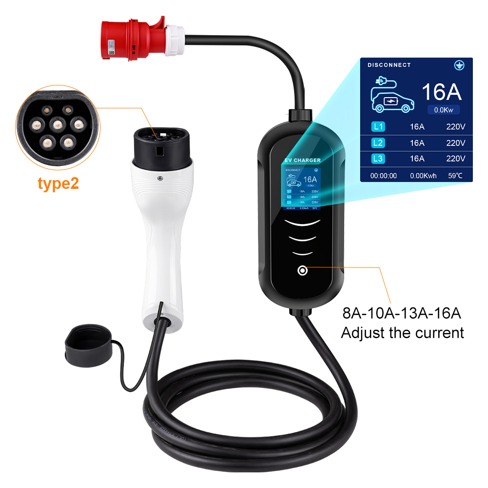 16A 11KW ipengen ที่ชาร์จแบบพก - Type 2 Portable Ev Charger 11Kw Cee บทวิจารณ์และราคา