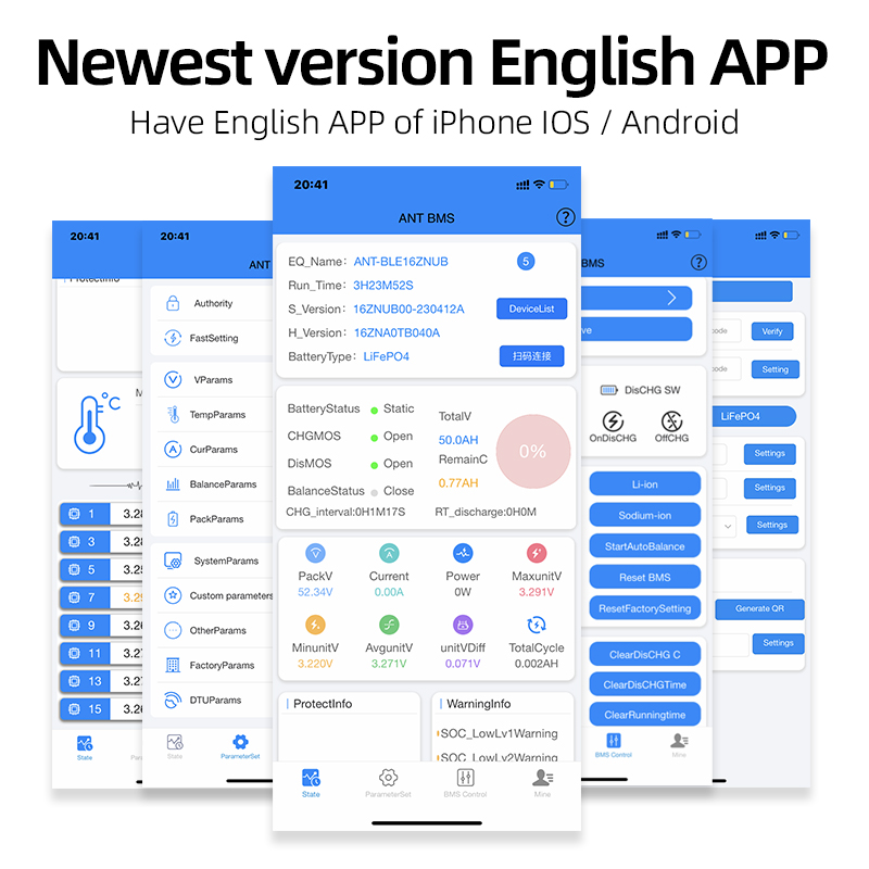 ระบบจัดการแบตเตอรี่อัจฉริยะ AN - Smart Bms 24S 200A Bluetooth Lifepo4 บทวิจารณ์และราคา